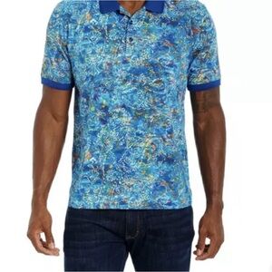 Robert Graham Men's In Deep Water Polo Classic Fit Multi In Size Large